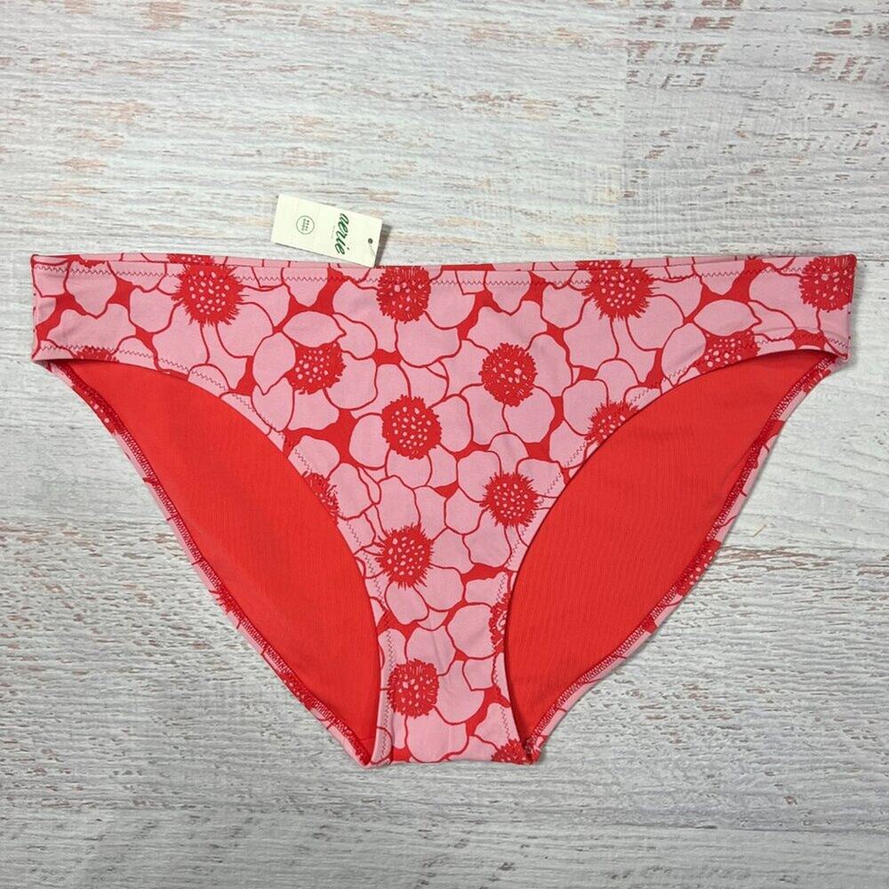 NEW Aerie Real Good Pink & Red Floral Bikini Bottom SIZE XL Swimsuit NWT